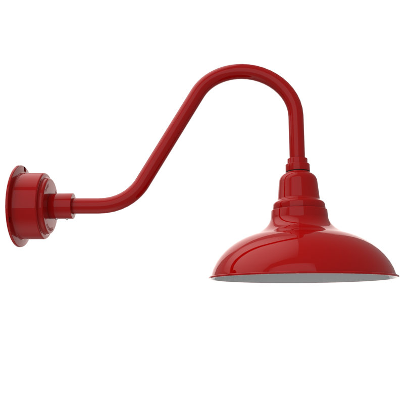 Luminaire de grange d'extérieur à DEL Idella, Rouge cerise, H 19 po x l 12 po x P 33 po