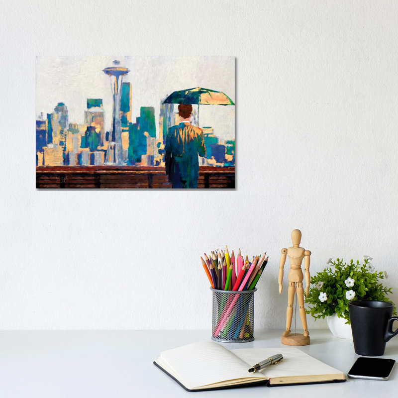 Seattle View - Wrapped Canvas Painting, 20.32 cm H x 30.48 cm W