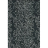Parson Gray Wool Floral Area Rug in Black And Gray
