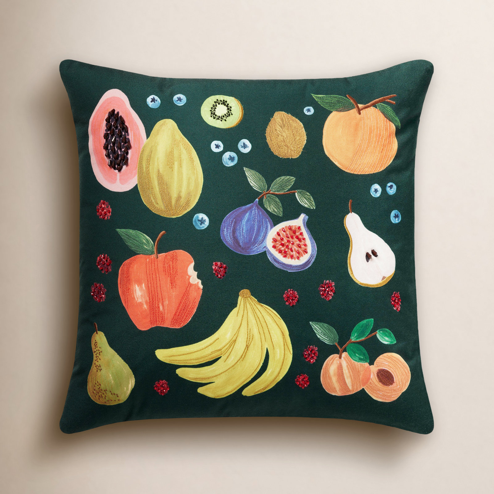 Rifle Paper Co. x Loloi Fruit 22" x 22" Pillow Cover, Pillow Cover Only - No Inser
