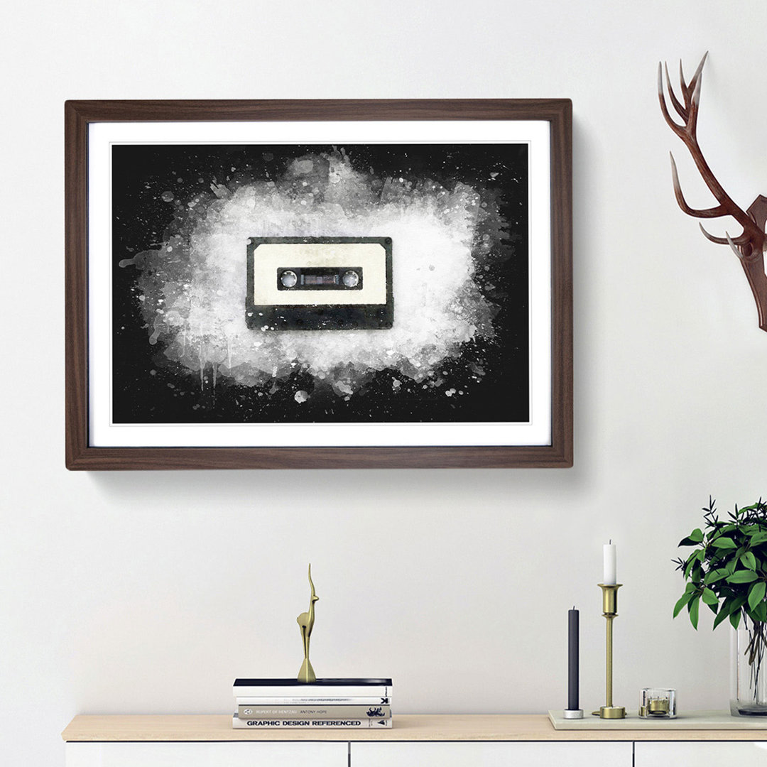 Retro Style Cassette Tape - Picture Frame Graphic Art