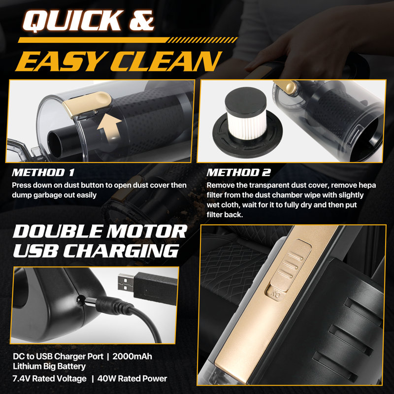 Aspirateur portatif sans fil 4500PA