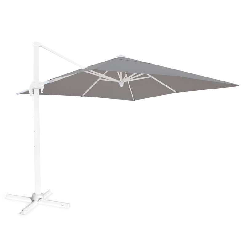Israel 300cm Lighted Cantilever Parasol, White, Light Grey