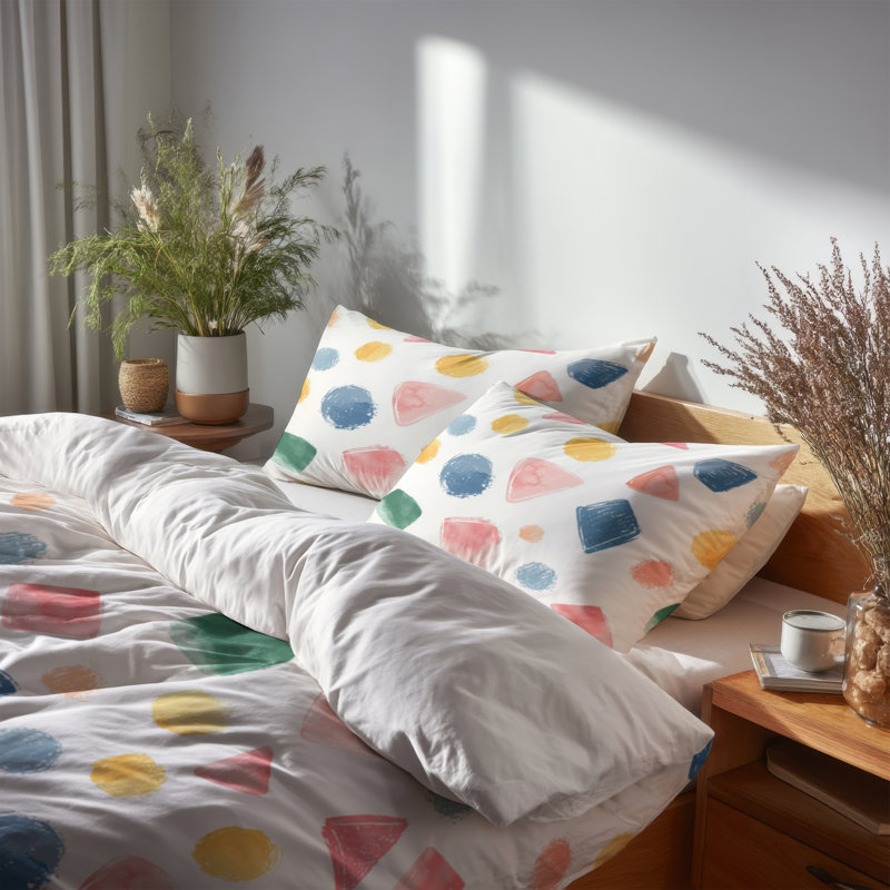 Ensemble d'édredon pour enfants 6 pièces Creative Illustration, Queen Comforter + 3 Additional Pieces