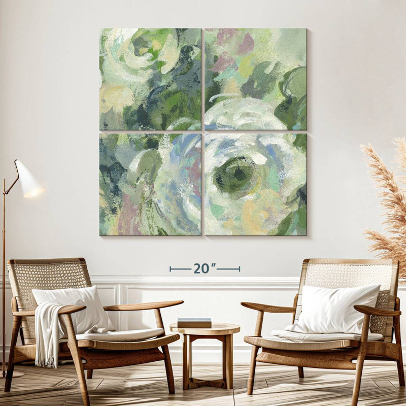 Avery, pivoines sauge et lavande I Light, H 57 po x l 57 po