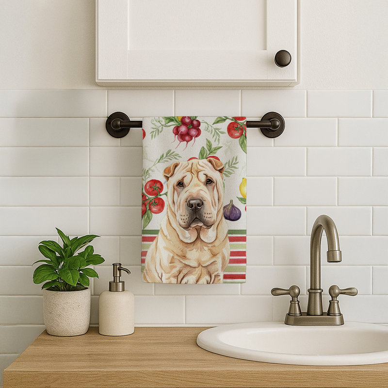 Shar Pei Vegetables Kitchen Towel, Shar Pei