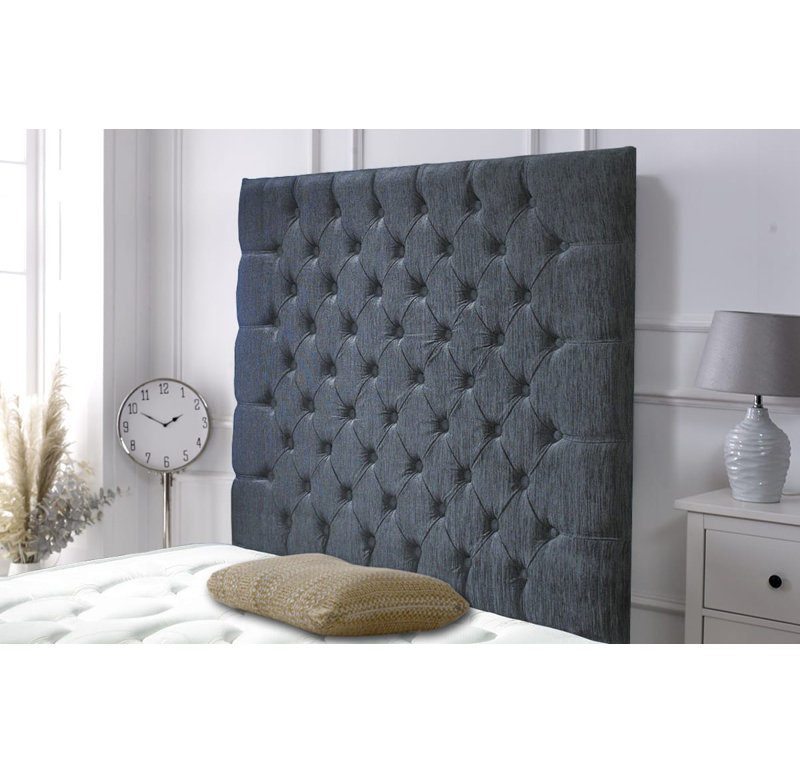 Shaw Upholstered Headboard, Charcoal, Double (4'6)