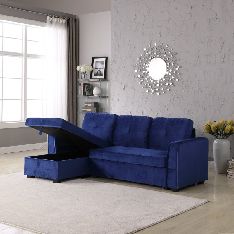 Canapé-lit réversible en soie de 91 po de largeur et chaise longue