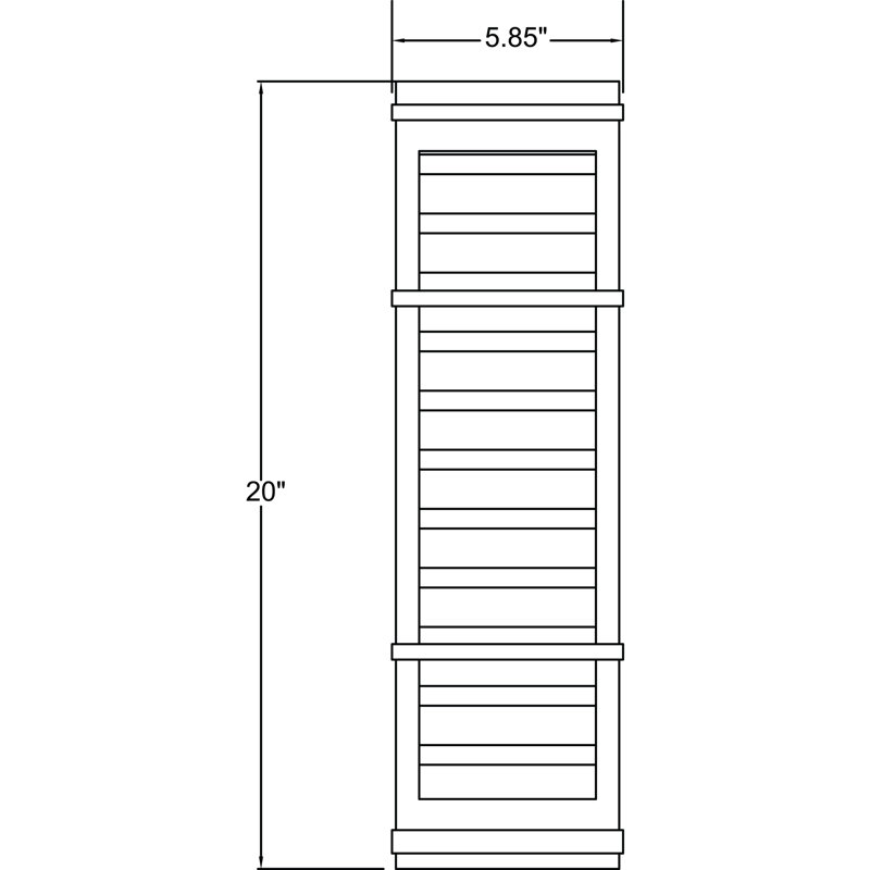 Éclairage pour cloisons d’extérieur Kaufman, Satin, H 20 po x l 6 po x P 6 po