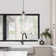 1-Light Matte Black Single Geometric Pendant with Clear Glass