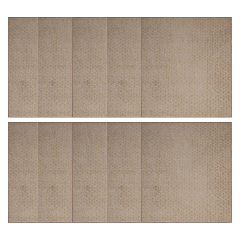Ensemble de tapis géométriques touffetés en polyester à motif géométrique brun, Carré 2 pi