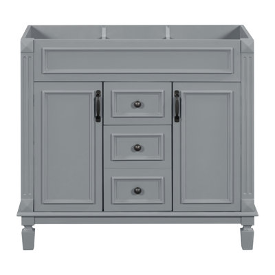 Armoire de meuble-lavabo moderne 36 po avec portes à fermeture douce et tiroir - Armoire de rangement pour l'organisation de la salle de bain