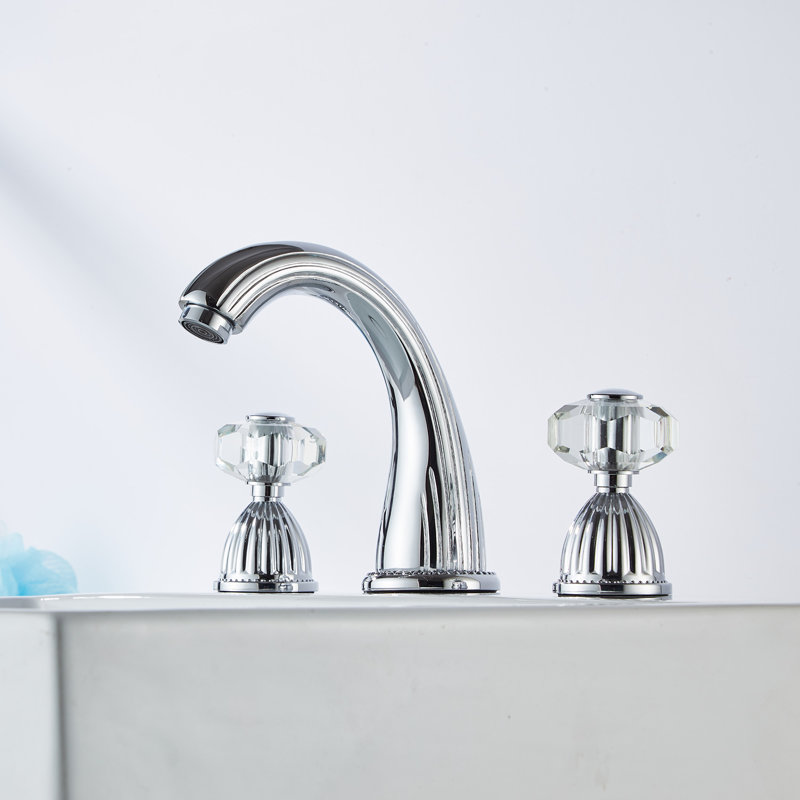 Widespread 2-handle Bathroom Faucet with Drain Assembly, Chrome