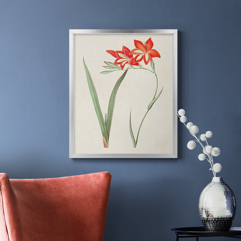 «Flowers of the Seasons IV», toile encadrée de qualité supérieure - prête à être accrochée, Argent, H 24 po x l 20 po