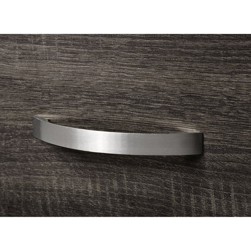 Table de chevet à 2 tiroirs en chêne gris pour la chambre à coucher, mélange de texture naturelle et de gris contemporain, deux grands tiroirs de rangement, poignées en métal d'aspect élégant, silhouette rectangulaire, base, 16,66 po