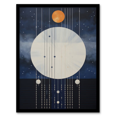 Abstract Solar Eclipse Geometric Planetary Orbit - Single Picture Frame Print