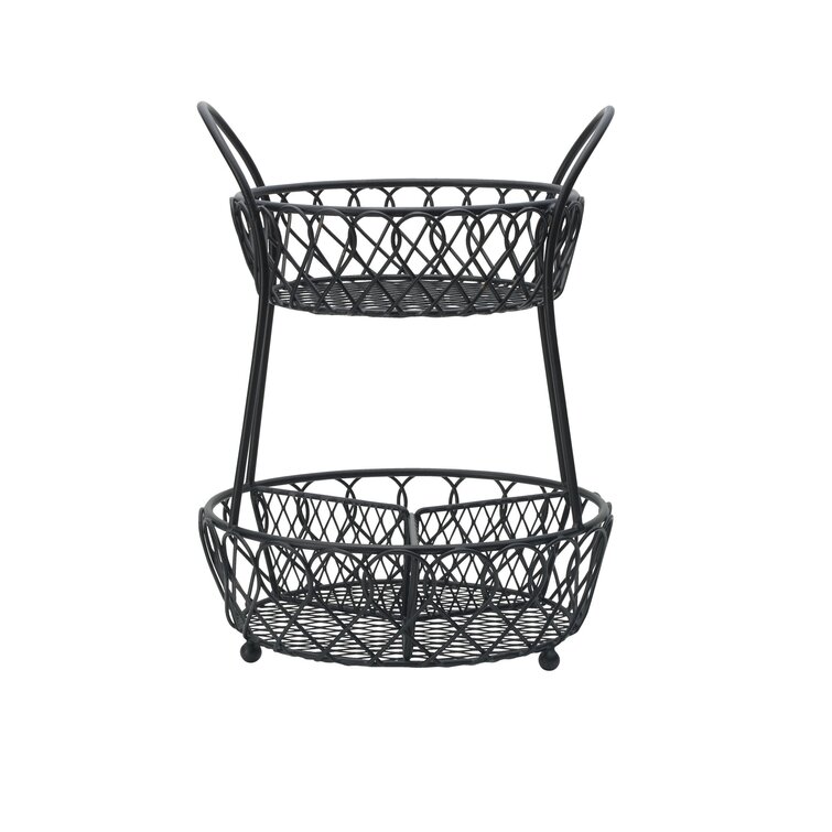 Gourmet Basics by Mikasa Loop and Lattice 2 Tier Divided Round