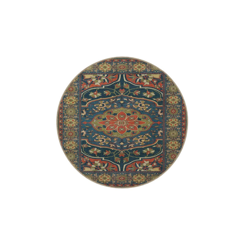 Red Green Star Traditional Woven Base Washable Carpet, Rectangle 3'4" x 5'