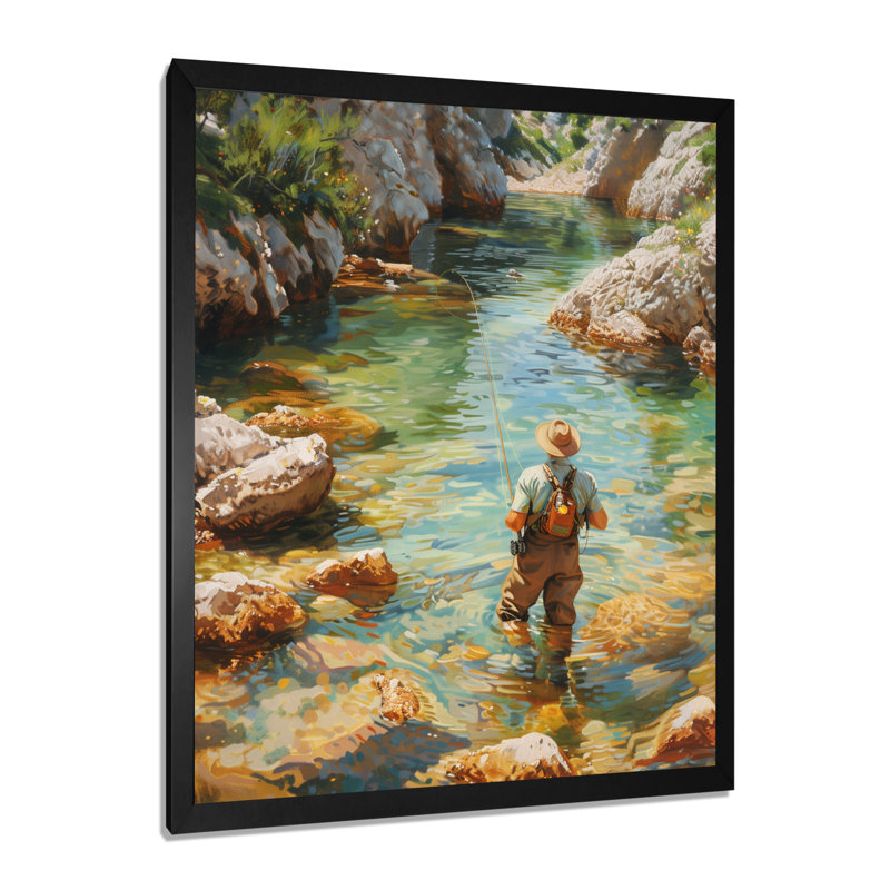 River Trout Fishing In The Mountains II - Hunting & Fishing Wall Art, 20" H x 12" W x 1" D