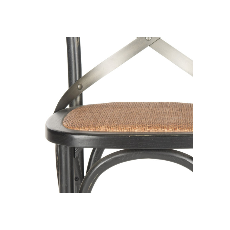 Franklin Solid Wood Counter Stool, Black, Bar Stool (29.52" Seat Height), Grey