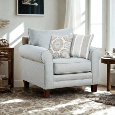 Chaise rembourrée en polyester avec accoudoirs roulés l 47 po Aurora