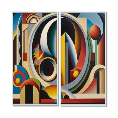 Circular Retro Dynamics II - art mural bleu