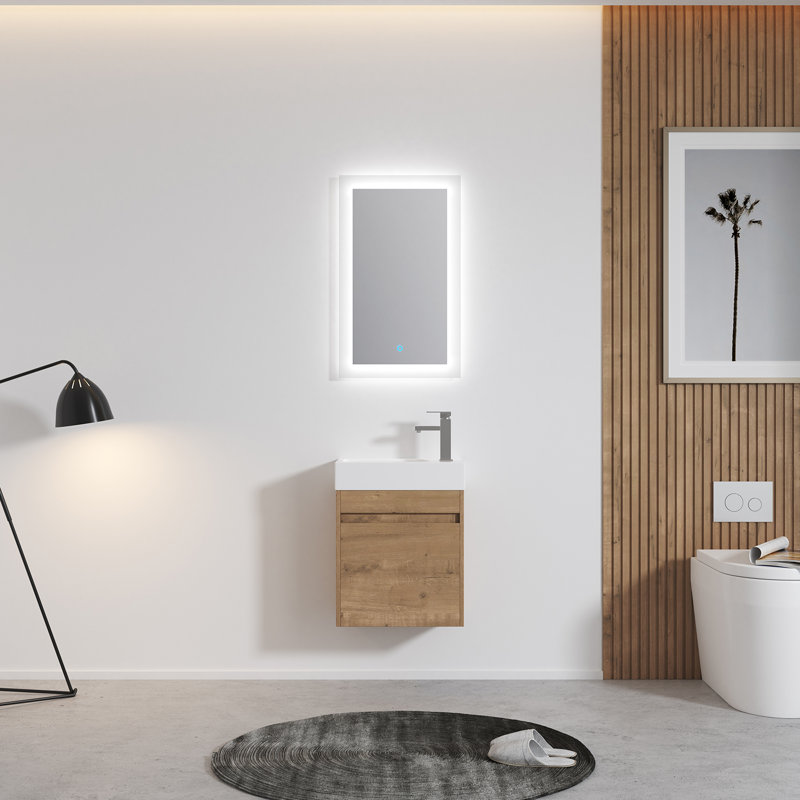 Ensemble de meuble-lavabo simple 18 po, Imitation chêne