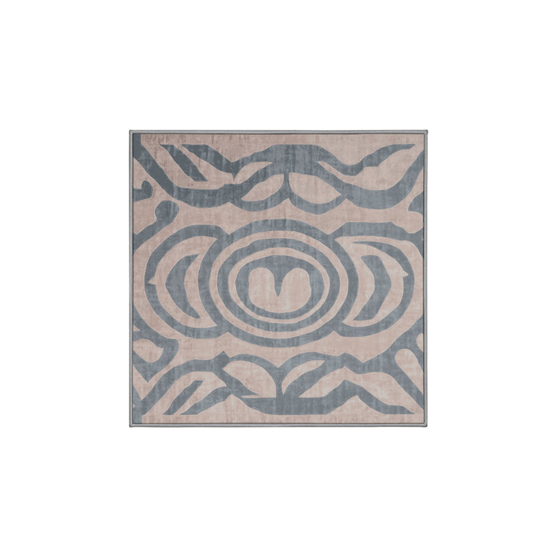 Tapis gris soyeux et moelleux, Carré 3 pi