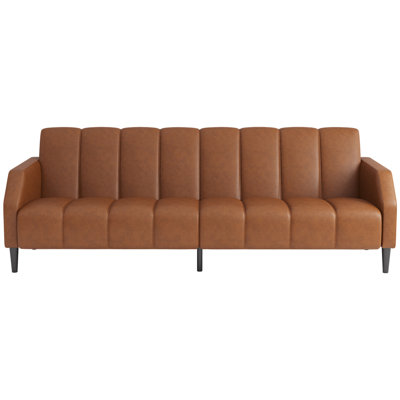 Fabry 77.56" Faux Leather Convertible Sofa