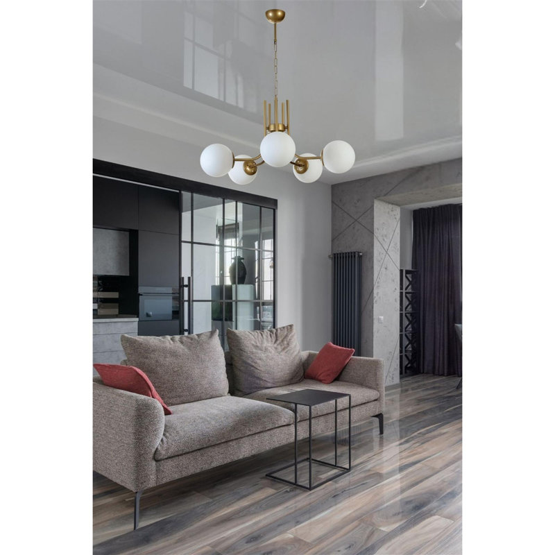 Chandle Chandelier, Gold/White