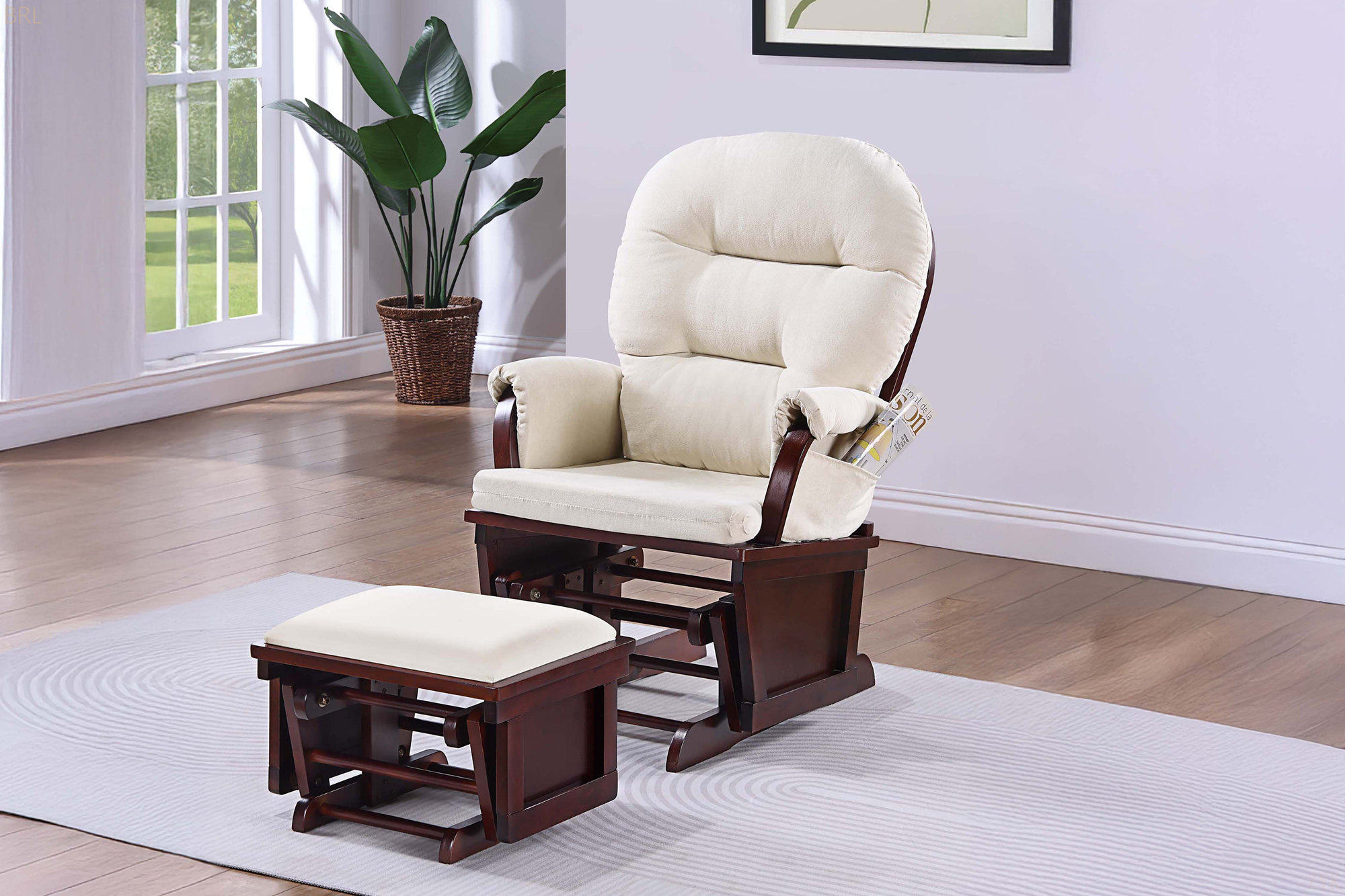 Latitude Run® Glider Chair W Ottoman Microfiber Luxurious Gliding