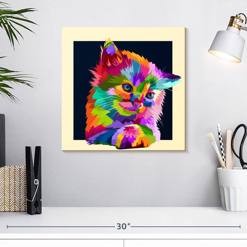 Crowle Neon Cat, 16" H x 16" W