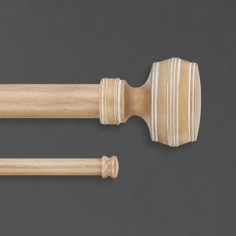 Poignée de porte Cambria Designer Series Farmhouse Antique Dia. Tringle à rideaux double à longueur fixe, 48"