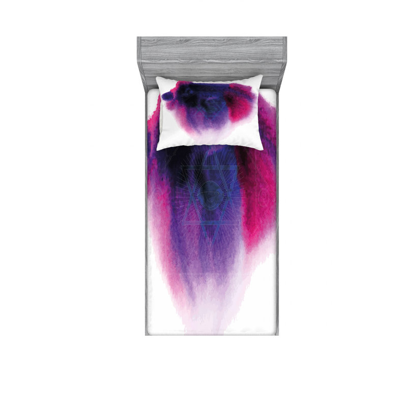 Ensemble de draps oculaire astrologie alchemy, Ensemble de draps pour lit simple avec drap-housse