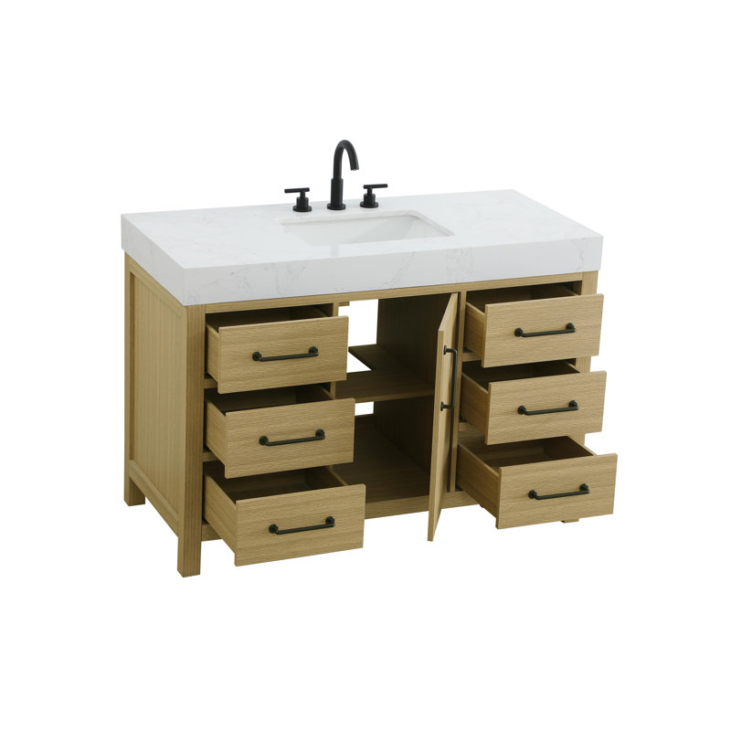 48 inch Single Bathroom Vanity_Traditional_VF60648, Honey Brown