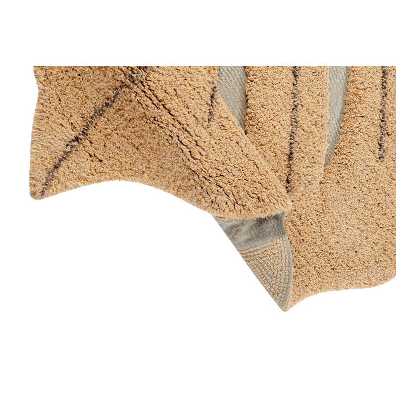 Monstera Cotton Area Rug in Olive/Soil Brown/Orche