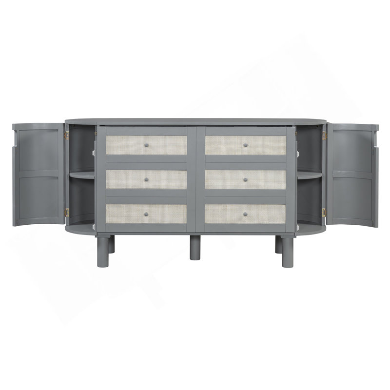 Lit escamotable double avec rangement caché et motif tissé moderne, gris, Gris, Lit double