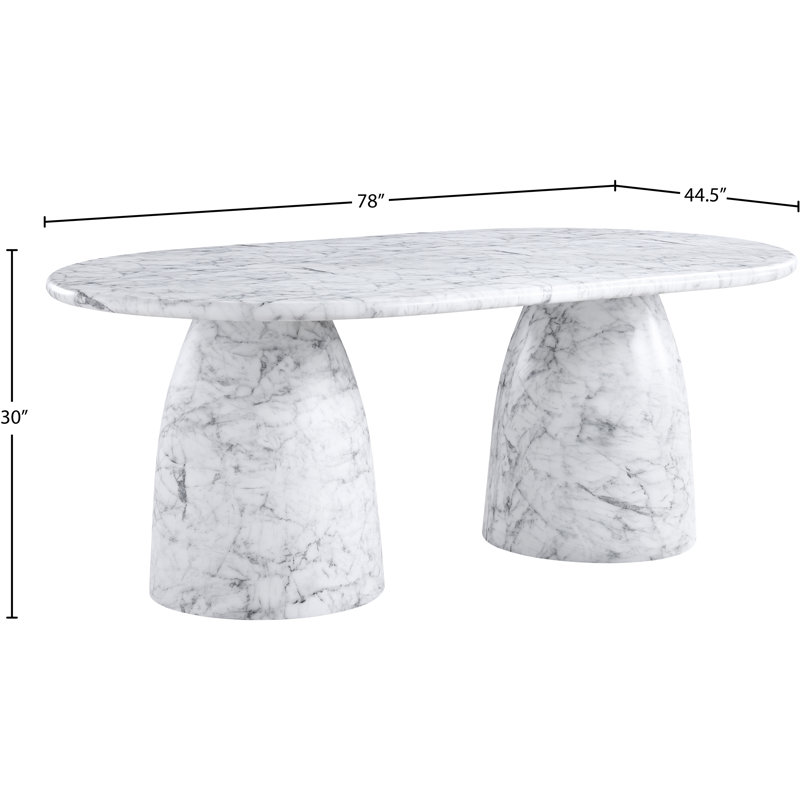 Table de salle à manger Cosenza, H 30 po x l 78 po x P 44,5 po, Blanc