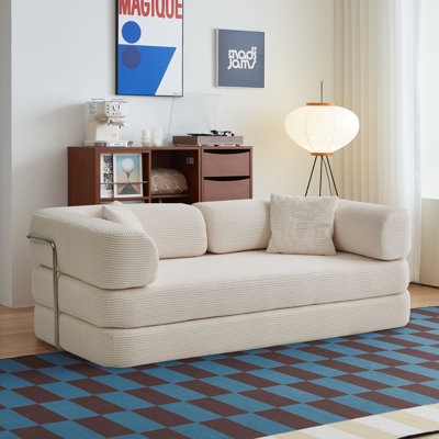 Canapé de plancher, canapé compressé avec coussin convertible, stabilité accrue de la structure, lit de repos confortable pour le salon et la chambre à coucher