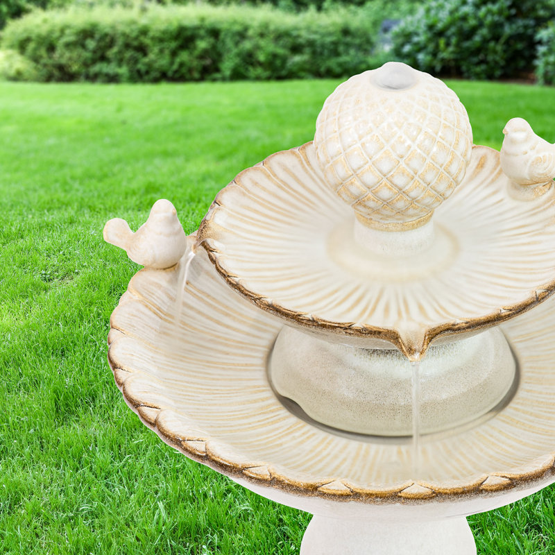 Weather Resistant Floor Fountain, White