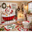 Ensemble de rideau de douche Christmas, rideau de douche Holiday Decor avec crochets