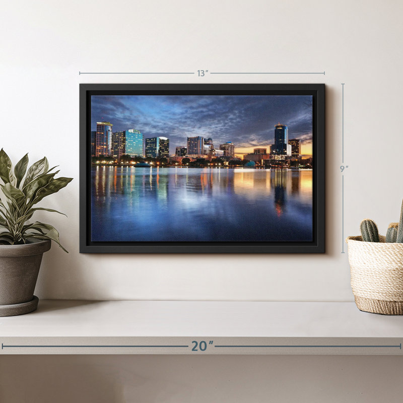 Impression sur toile Orlando Night Skyline, H 9 po x l 13 po