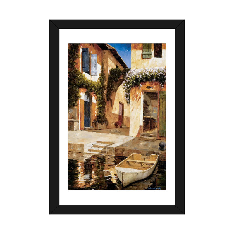 « déjeuner », impression sur toile, H 24 po x l 16 po x P 1 po, Papier avec cadre noir, Blanc