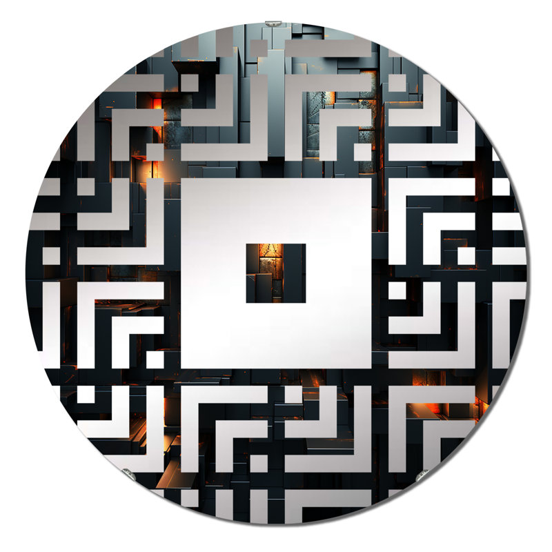 Elham - Miroir mural carré, 23,6 po x 23,6 po