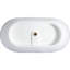 69 po. Baignoire autoportante à surface solide 69 po. Baignoire de trempage autoportante en résine fabriquée à la main de luxe avec trop-plein et bonde escamotable, blanc mat 24S03-69MW