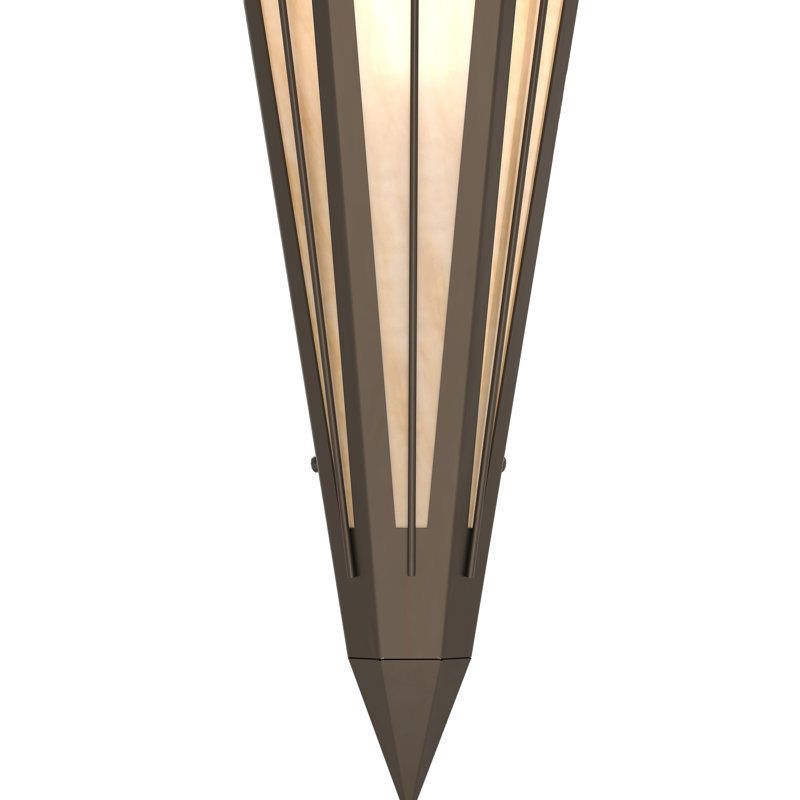 1 - Light Flush Mounted Sconce, Oil Rubbed Bronze, Beige, Glass