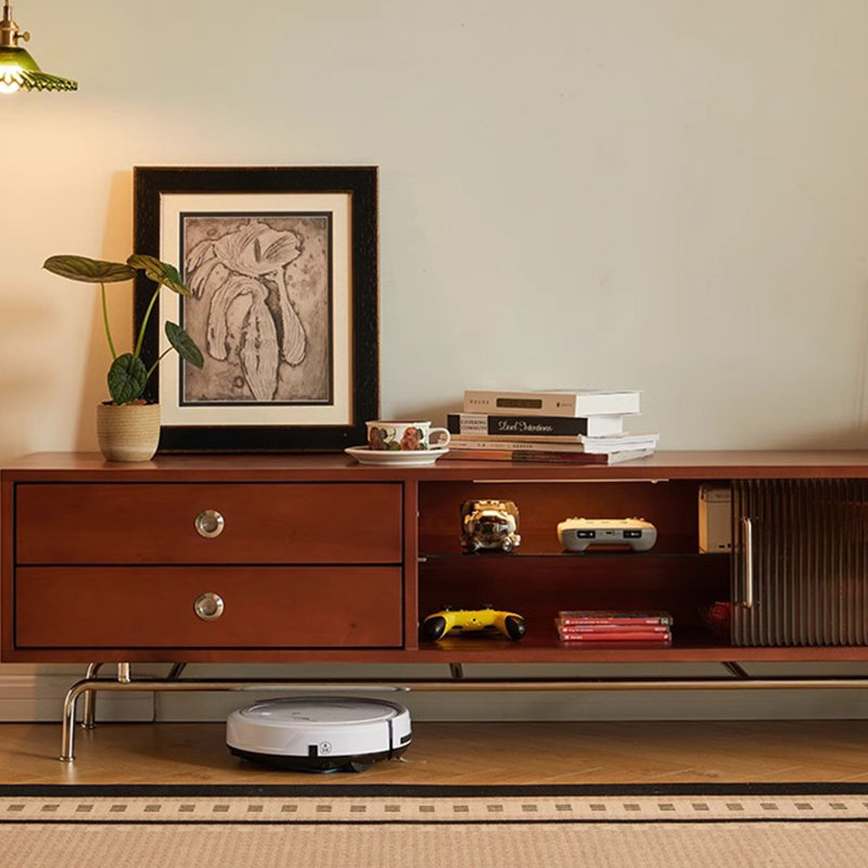 Retro solid wood storage TV cabinet