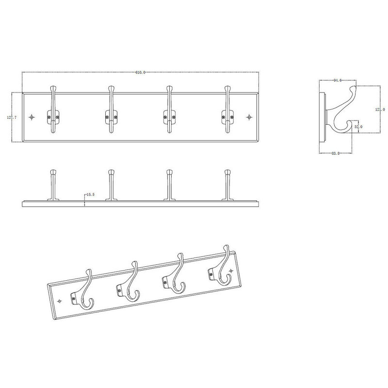 Classic Wall Mounted Coat Rack