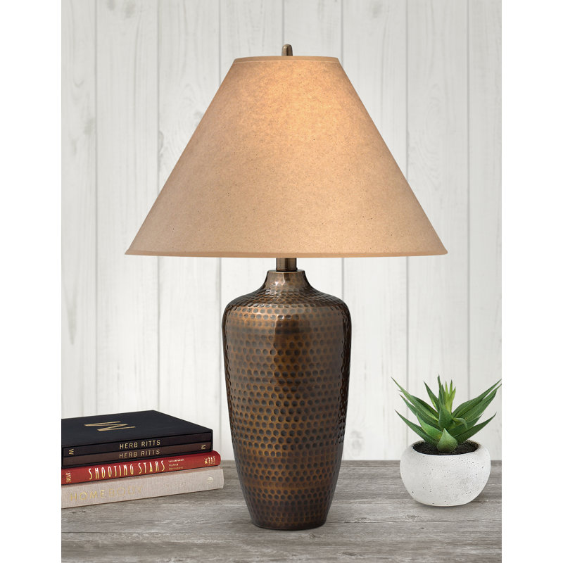Azure Collection 29 in. Hammered Bronze Resin Table Lamp