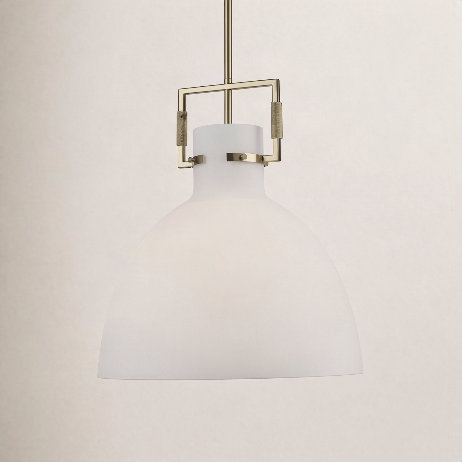 Miami Dimmable Dome Single Light Pendant, Antique Gold